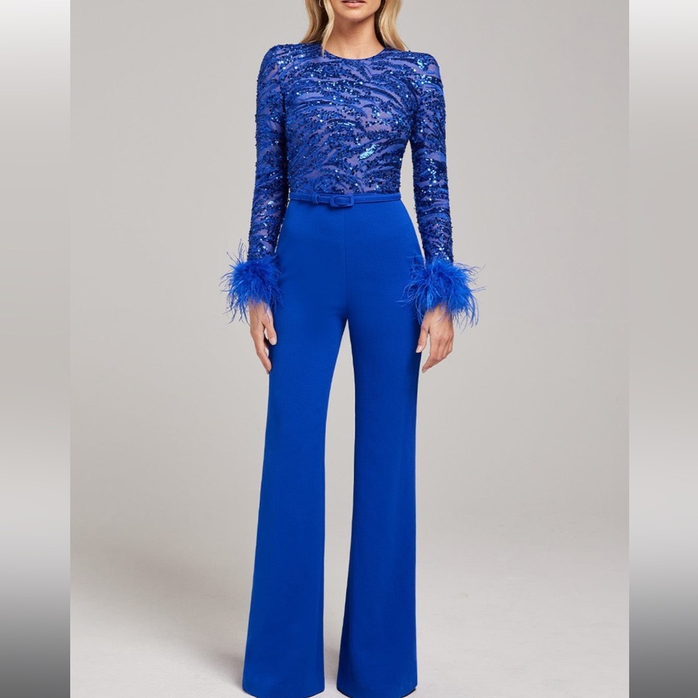 PRICE🔥DROP..NADINE MERABI….ARIANA BLUE JUMPSUIT…NEVER WORN WITH TAGS…SIZE 6